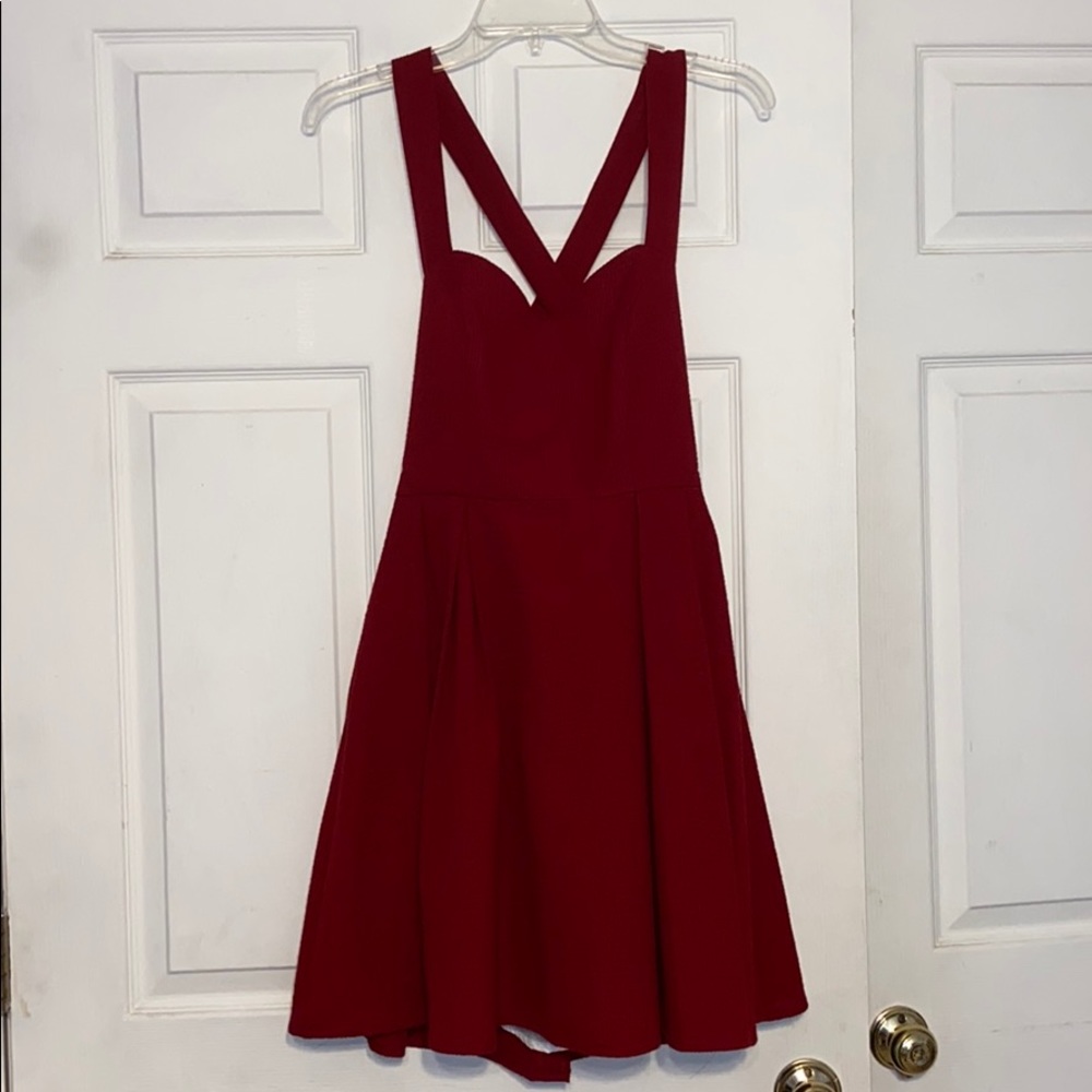 Maroon Lauren James cross cross back dress